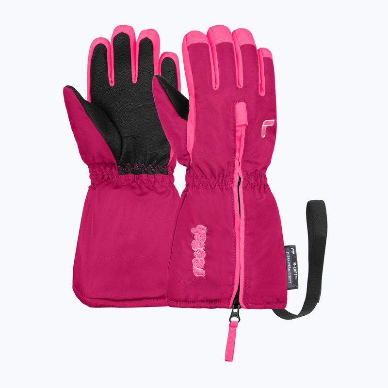 Детски скиорски ръкавици Reusch Tom fuchs purp/knockout pink