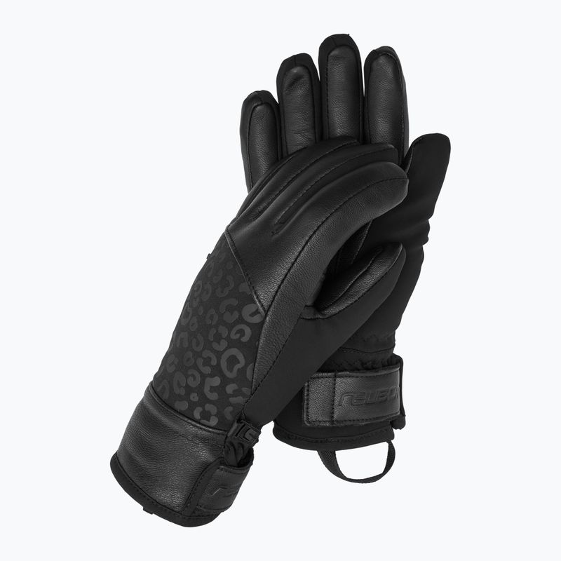 Дамски скиорски ръкавици Reusch Beatrix R-Tex XT black/black leopard