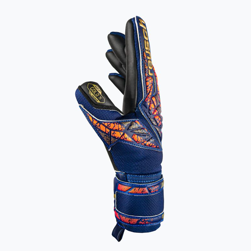 Детски вратарски ръкавици Reusch Attrakt Gold X Junior premium blue/gold/black 4