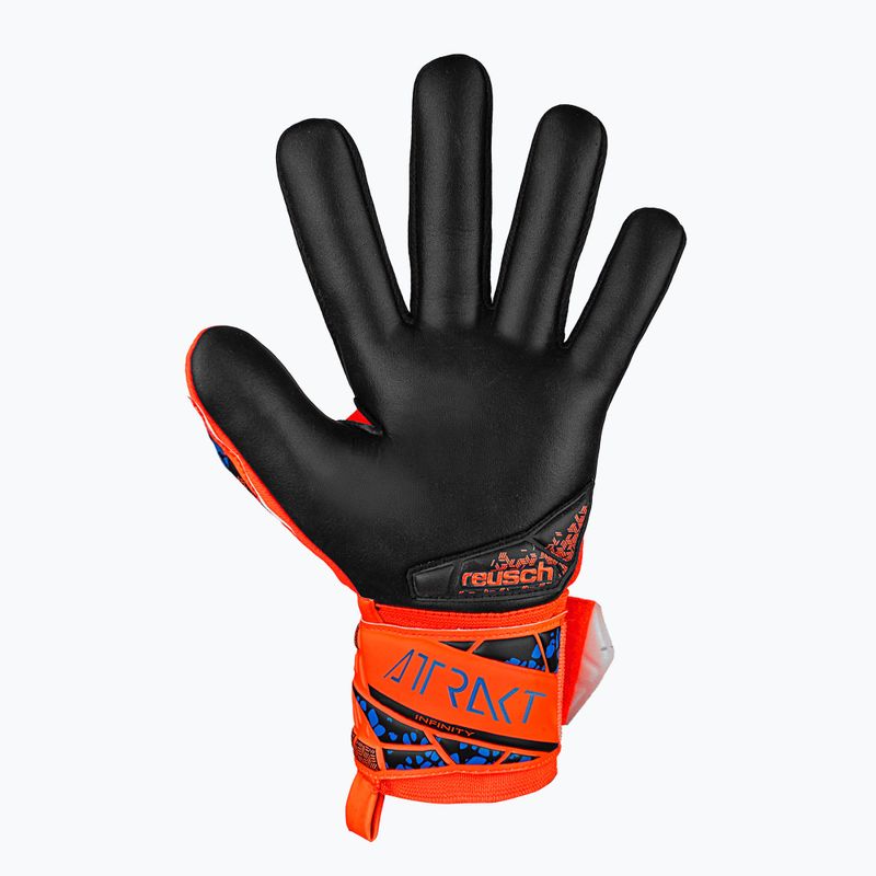 Детски вратарски ръкавици Reusch Attrakt Infinity NC Junior hyper orng/elec blue/black 3