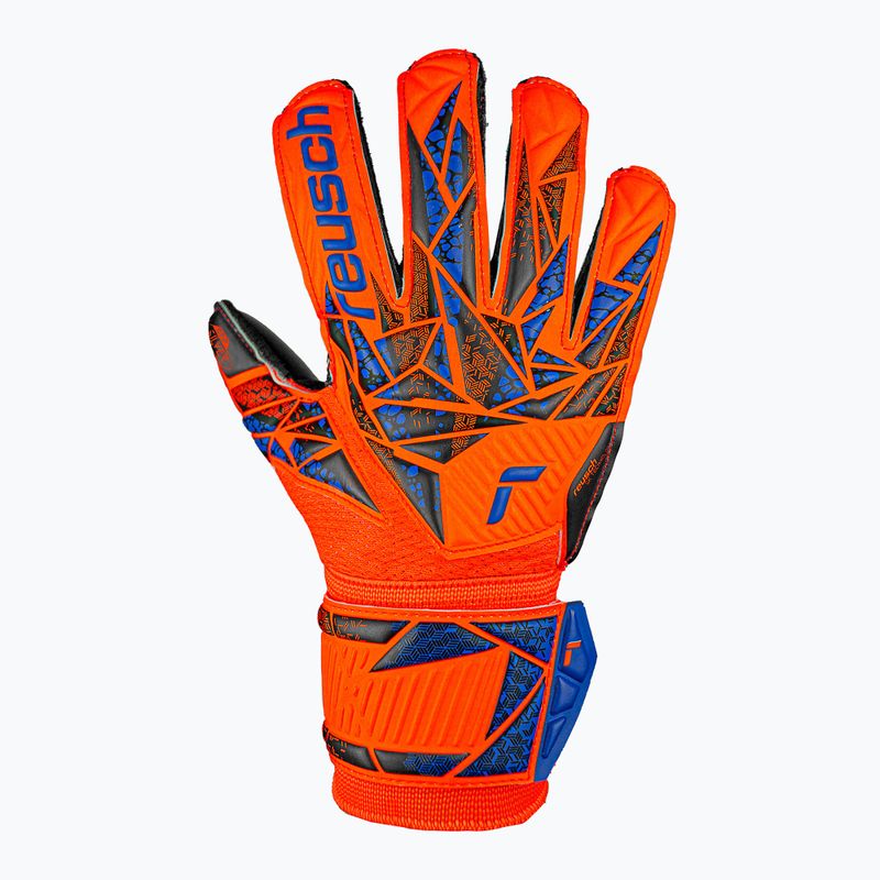Детски вратарски ръкавици Reusch Attrakt Silver Junior hyper orng/elec blue/blck 2