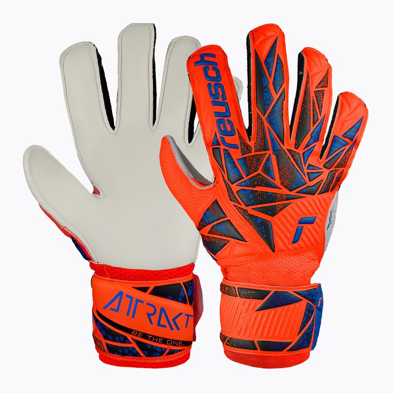 Детски вратарски ръкавици Reusch Attrakt Solid Junior hyper orng/elec blue