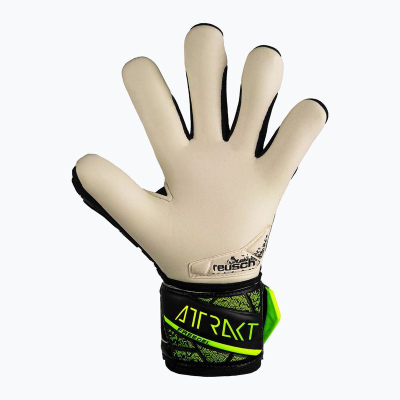 Детски вратарски ръкавици Reusch Attrakt Freegel Gold Finger Support black/safety yellow 3