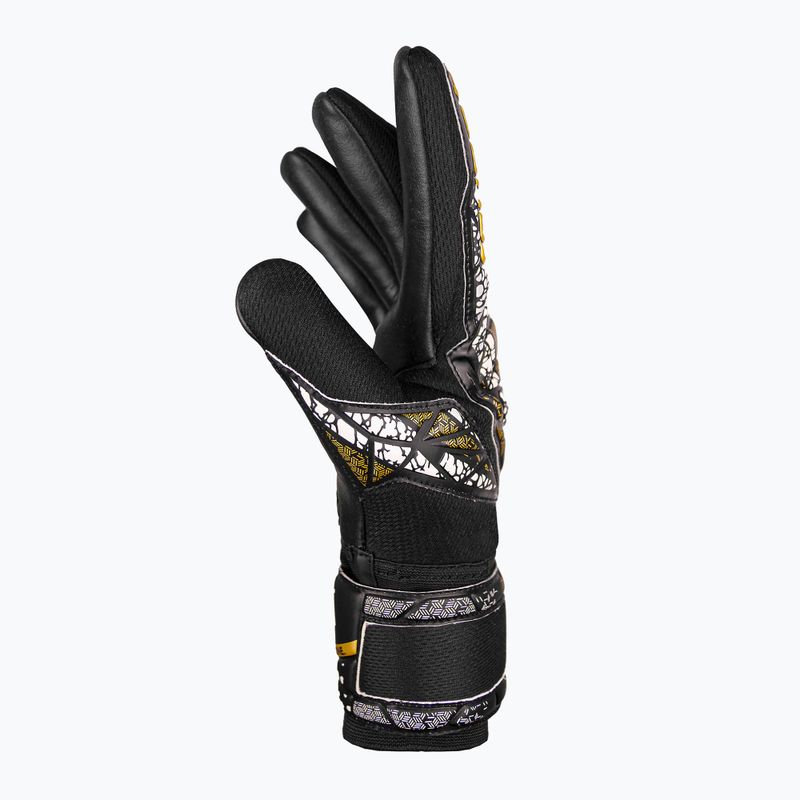 Детски вратарски ръкавици Reusch Attrakt Silver NC Finger Support Junior black/gold/white/black 4