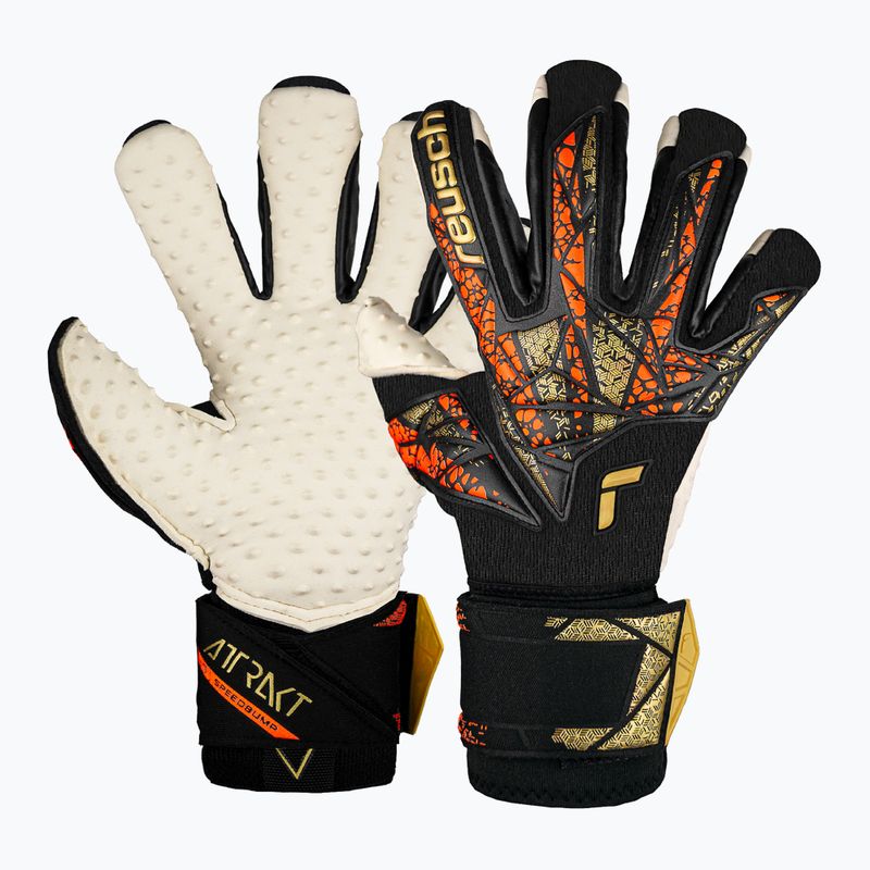 Reusch Attrakt SpeedBump Ortho-Tec вратарски ръкавици черни/златни/оранжеви