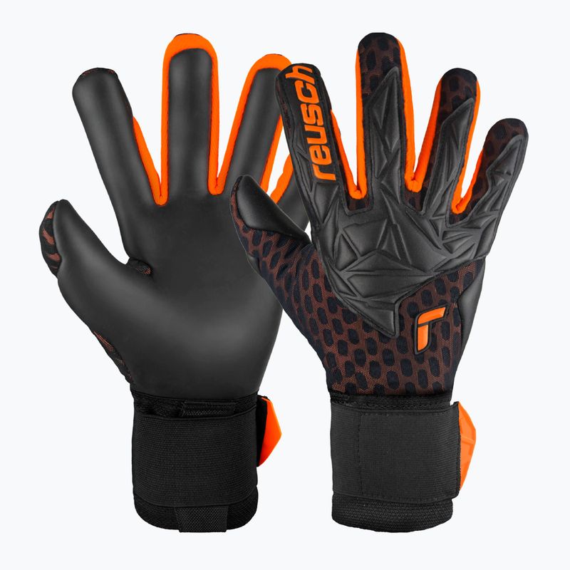 Вратарски ръкавици Reusch Attrakt Gold X Airvent black/shocking orange