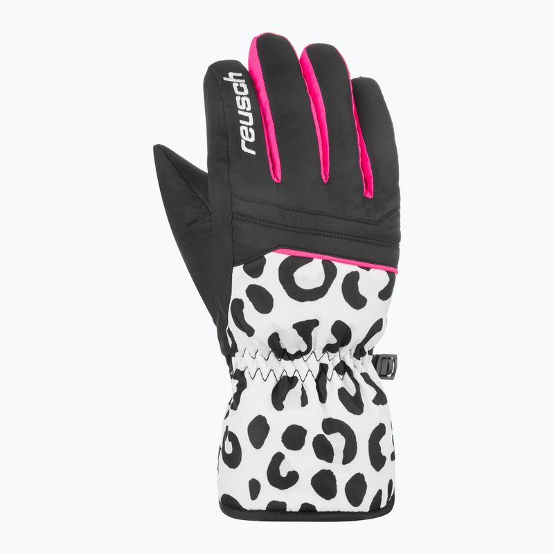 Детски скиорски ръкавици Reusch Alan Junior white/grey leopard 2