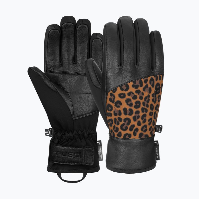Дамски скиорски ръкавици Reusch Beatrix R-Tex XT черно/кафяво leopard 6
