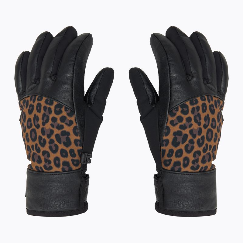 Дамски скиорски ръкавици Reusch Beatrix R-Tex XT черно/кафяво leopard 3