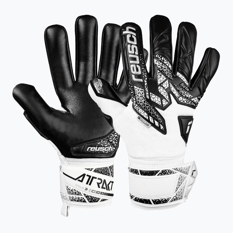 Вратарски ръкавици Reusch Attrakt Gold NC white/silver/black