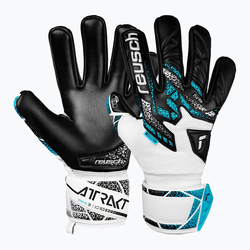 Детски вратарски ръкавици Reusch Attrakt Gold NC Junior white/silver/black