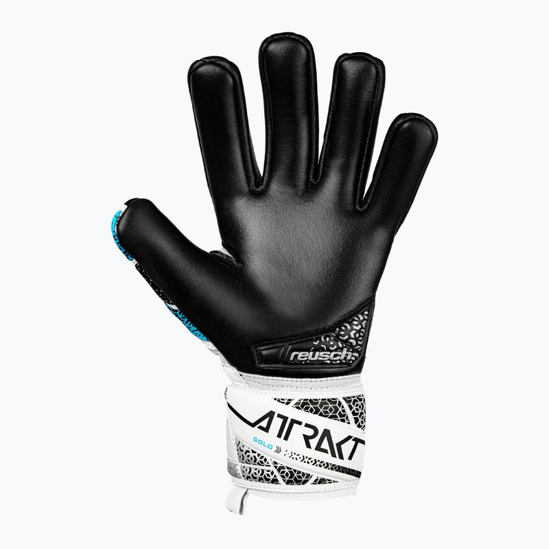 Детски вратарски ръкавици Reusch Attrakt Gold NC Junior white/silver/black 3