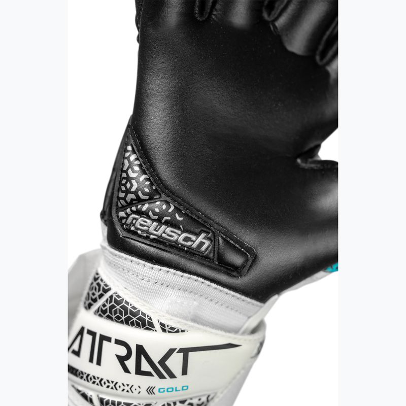 Детски вратарски ръкавици Reusch Attrakt Gold NC Junior white/silver/black 5