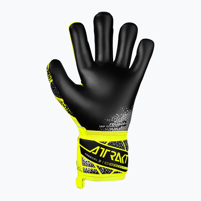 Детски вратарски ръкавици Reusch Attrakt Freegel Silver Junior safety yellow/silver/black 3