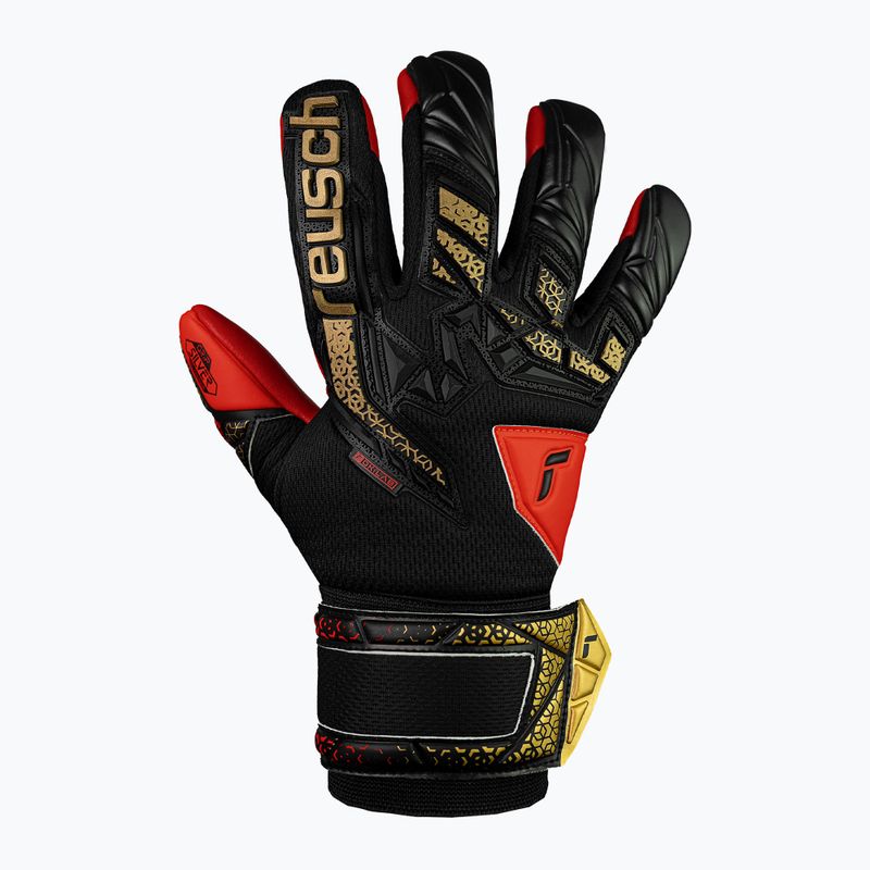 Детски вратарски ръкавици Reusch Attrakt Freegel Silver Junior black/gold/fiery red 2