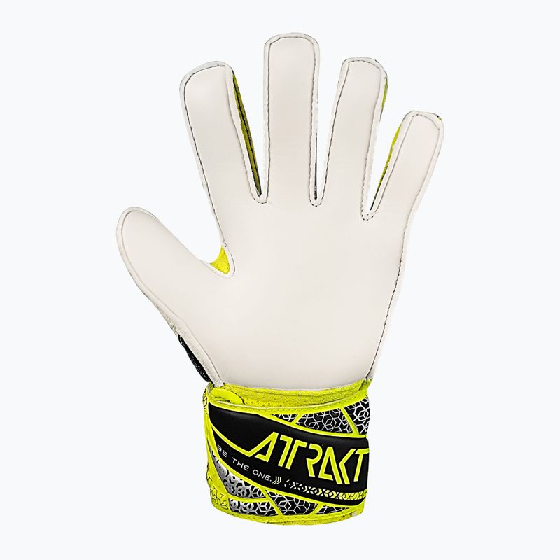 Детски вратарски ръкавици Reusch Attrakt Solid Junior safety yellow/silver 3
