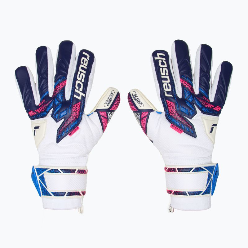 Детски вратарски ръкавици Reusch Attrakt RE:GRIP NC Junior blue/pink/white 2
