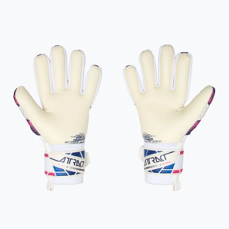 Детски вратарски ръкавици Reusch Attrakt RE:GRIP NC Junior blue/pink/white 3