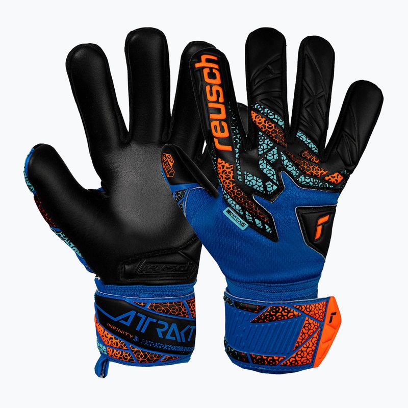 Вратарски ръкавици Reusch Attrakt Infinity NC Junior electric blue/shocking orange/black