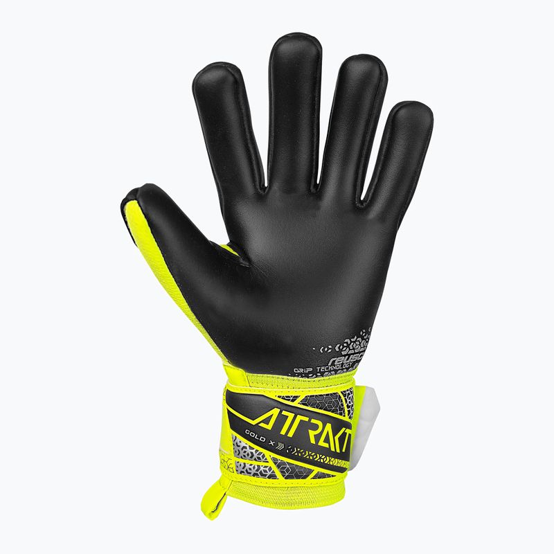 Детски вратарски ръкавици Reusch Attrakt Gold X NC Junior safety yellow/silver/black 3