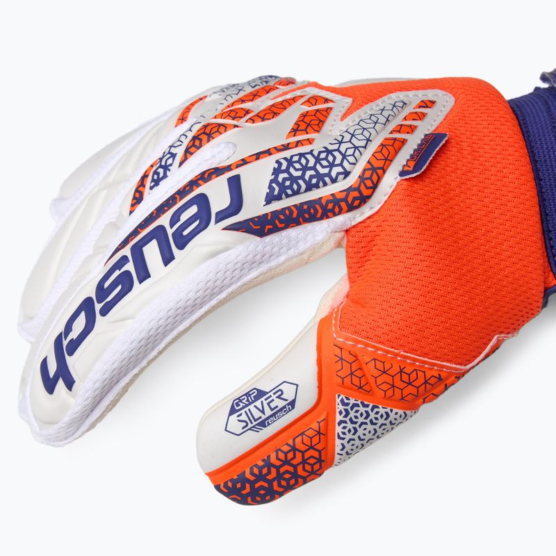 Вратарски ръкавици Reusch Attrakt Silver shocking orange/energize blue 4