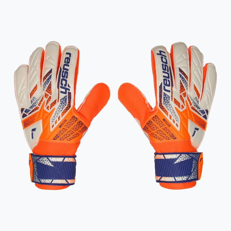 Детски вратарски ръкавици Reusch Attrakt Solid Junior shocking orange/energize blue 2
