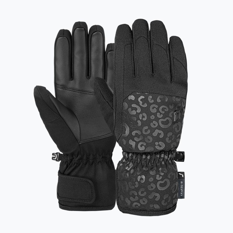 Дамски скиорски ръкавици Reusch Keira R-Tex XT black/black leopard 2