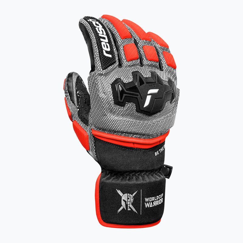 Мъжки скиорски ръкавици Reusch Worldcup Warrior GS black/silver/fluo red 3