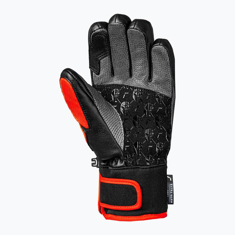 Детски скиорски ръкавици Reusch Worldcup Warrior GS black/silver/fluo red 3