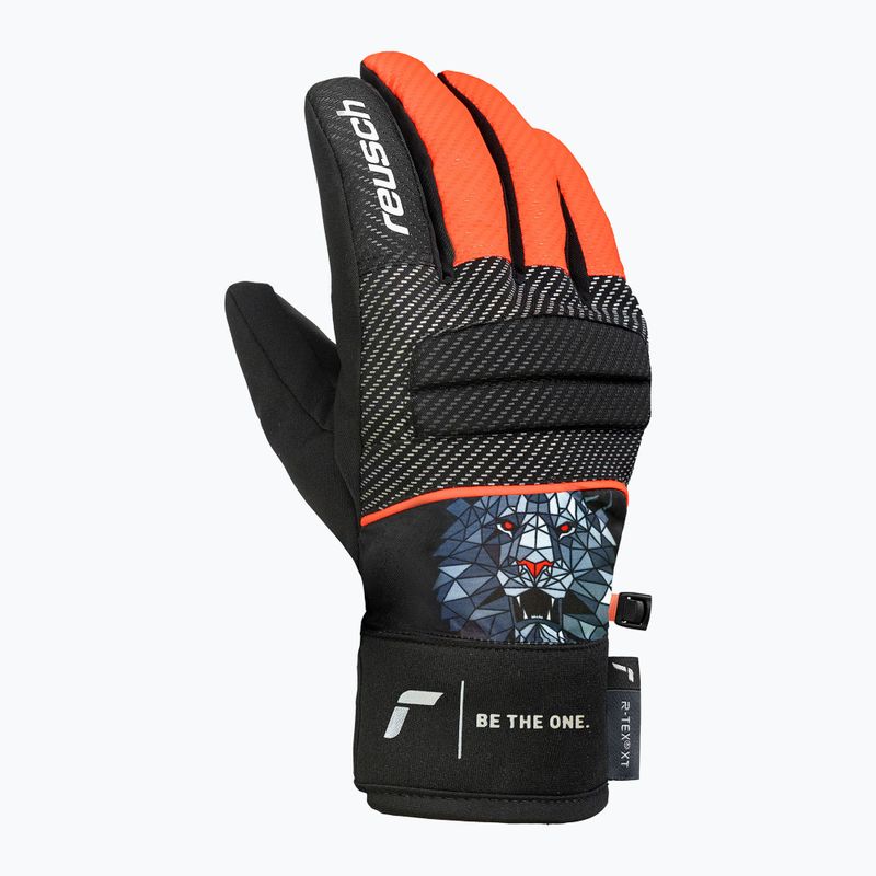 Детски скиорски ръкавици Reusch Warrior R-Tex XT Junior blck/silver/fluo red 3