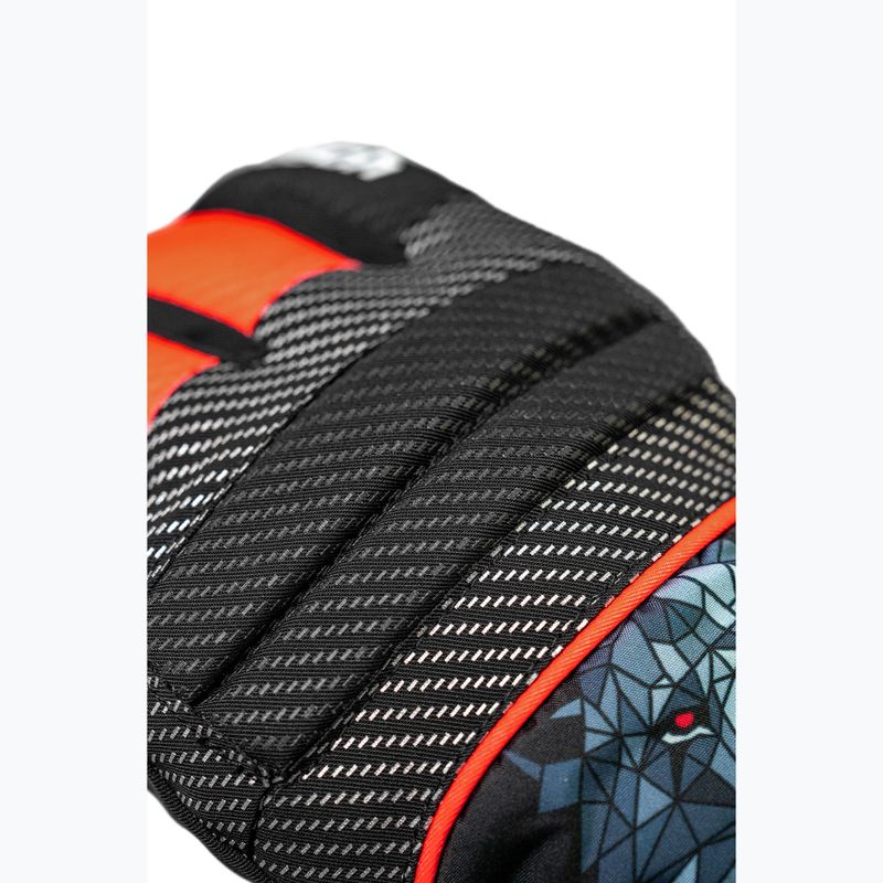 Детски скиорски ръкавици Reusch Warrior R-Tex XT Junior blck/silver/fluo red 6