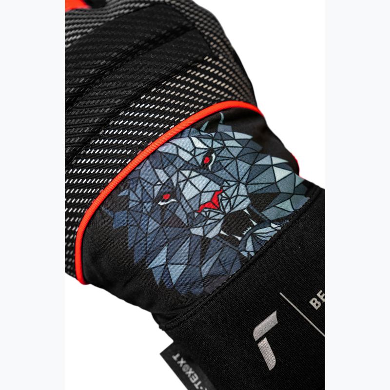 Детски скиорски ръкавици Reusch Warrior R-Tex XT Junior blck/silver/fluo red 7