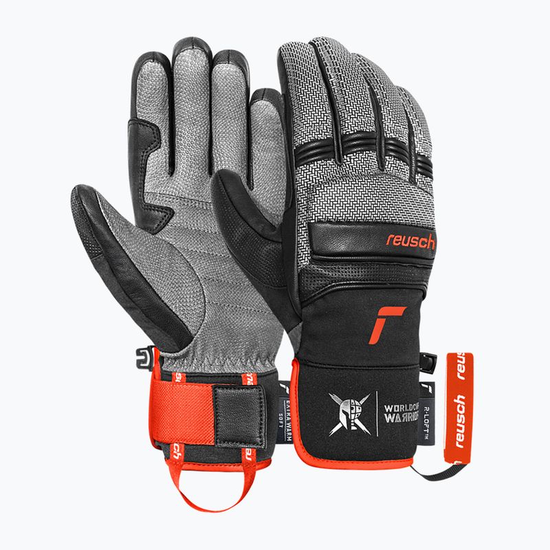 Мъжки скиорски ръкавици Reusch Alpine Master black/silver/fluo red 2