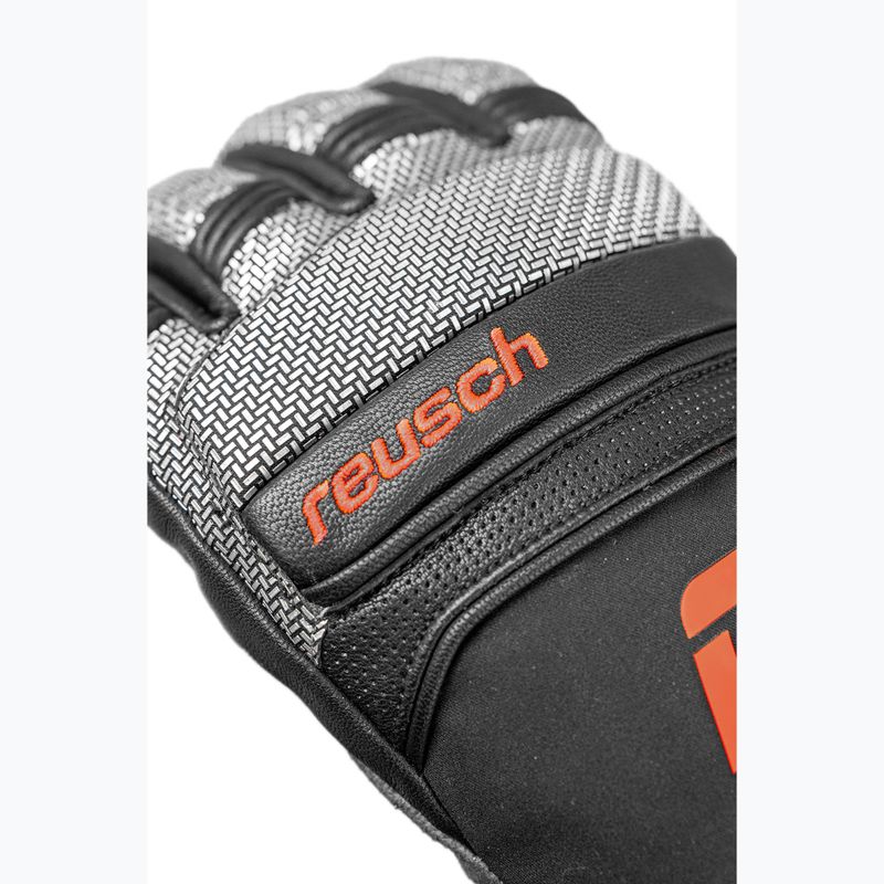 Мъжки скиорски ръкавици Reusch Alpine Master black/silver/fluo red 7