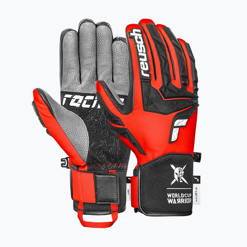 Мъжки скиорски ръкавици Reusch Ultra black/fluo red 2