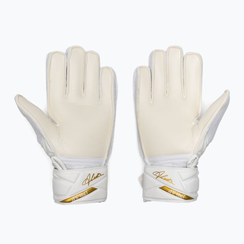 Детски вратарски ръкавици Reusch Attrakt AB1 Solid Junior white/gold 3