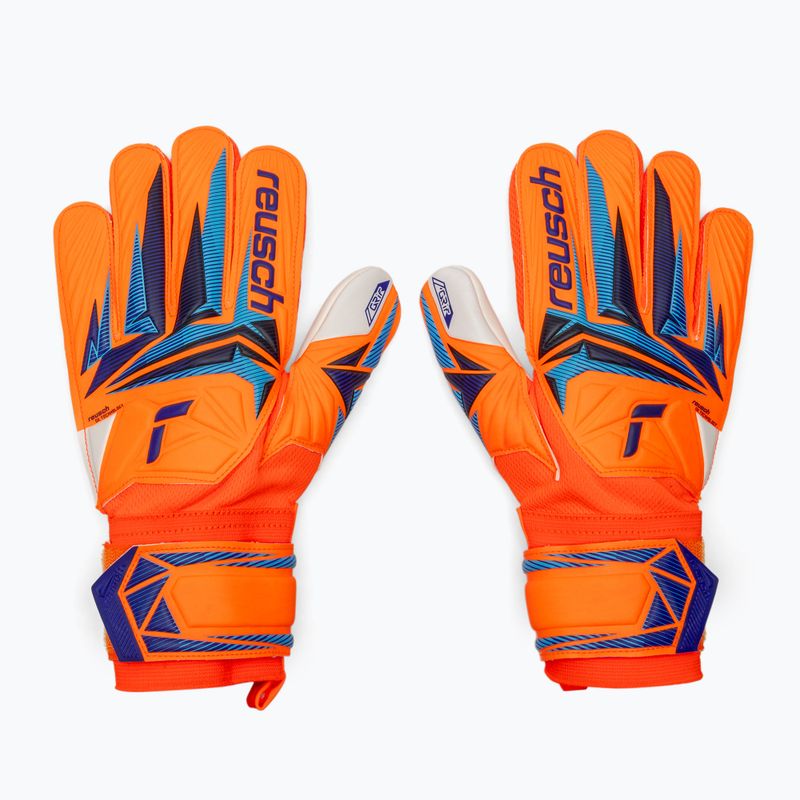 Детски вратарски ръкавици Reusch Attrakt Grip Junior shocking orange/blue 2