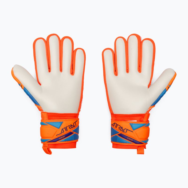 Детски вратарски ръкавици Reusch Attrakt Grip Junior shocking orange/blue 3