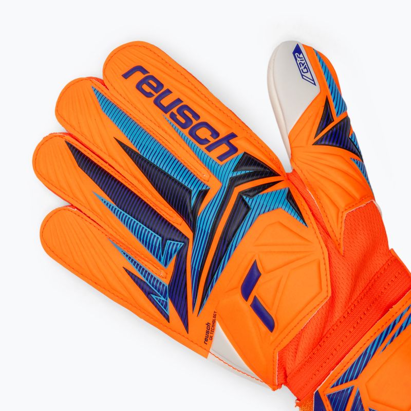 Детски вратарски ръкавици Reusch Attrakt Grip Junior shocking orange/blue 4