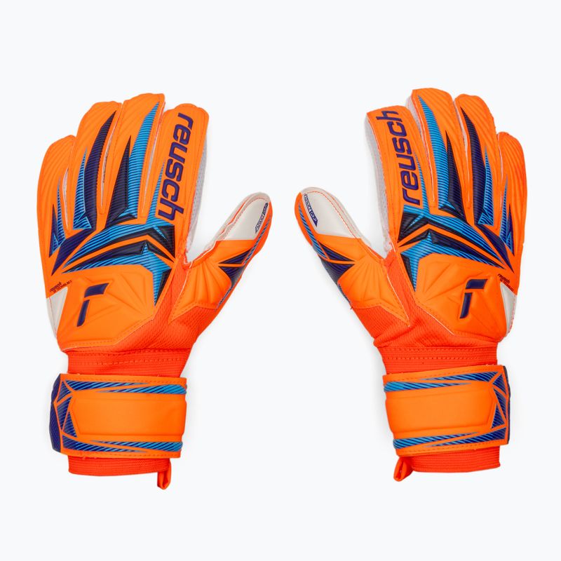 Детски вратарски ръкавици Reusch Attrakt Advance Junior shocking orange/blue 2