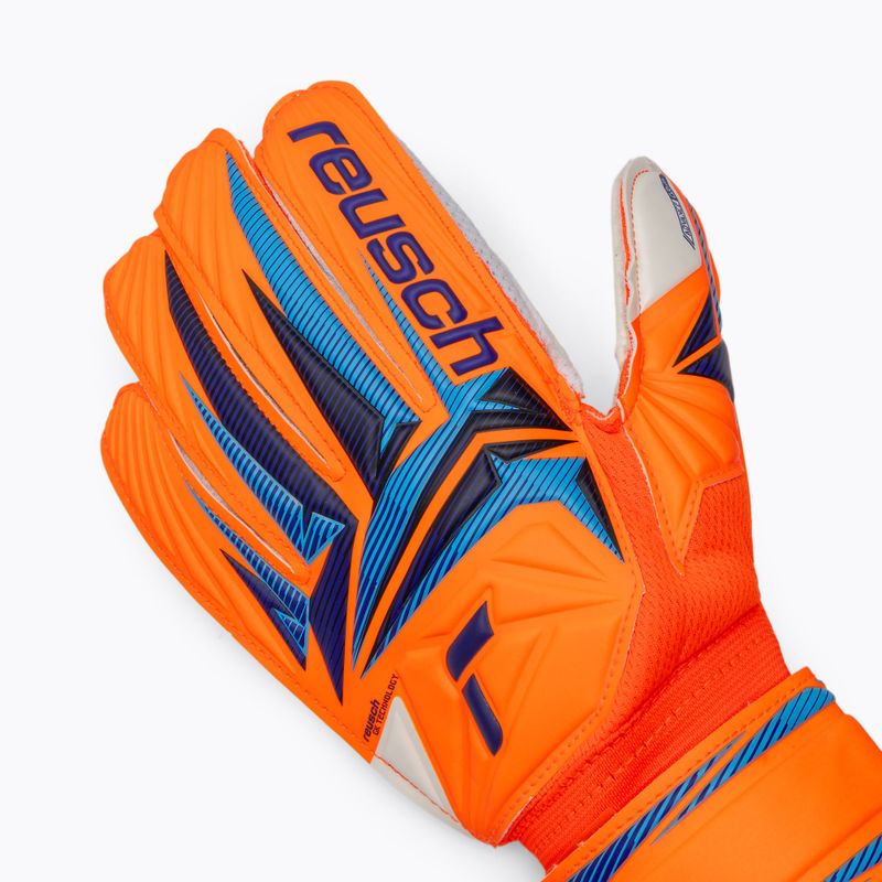Детски вратарски ръкавици Reusch Attrakt Advance Junior shocking orange/blue 4