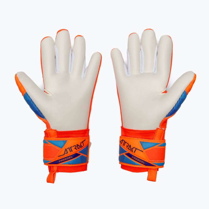 Детски вратарски ръкавици Reusch Attrakt Freegel Advance Junior shocking orange/blue 3