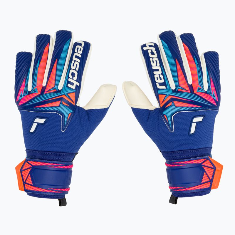 Детски вратарски ръкавици Reusch Attrakt Gold X NC Junior sharp blue/white/shocking orange 2