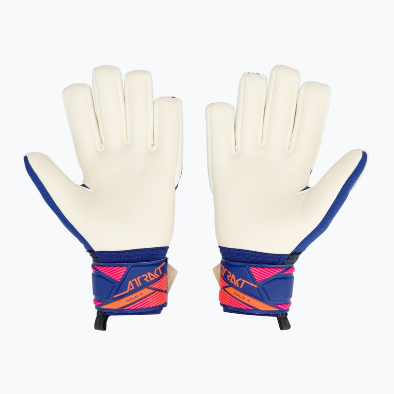 Детски вратарски ръкавици Reusch Attrakt Gold X NC Junior sharp blue/white/shocking orange 3