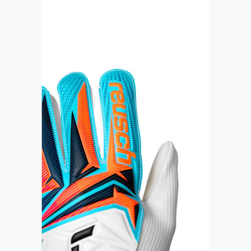 Детски вратарски ръкавици Reusch Attrakt Starter Solid Junior white/light blue 5