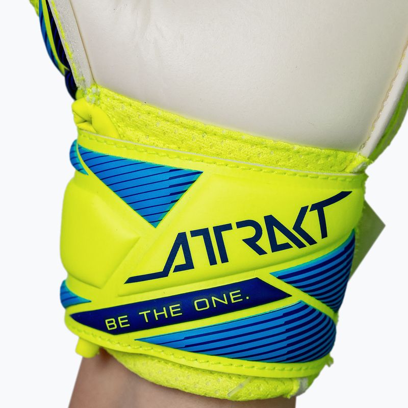 Детски вратарски ръкавици Reusch Attrakt Solid Junior safety yellow/blue 6