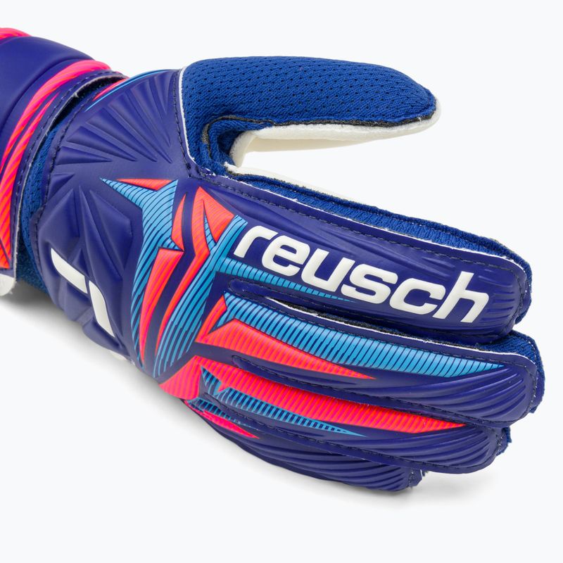 Детски вратарски ръкавици Reusch Attrakt Solid Junior sharp blue/white/shocking orange 4