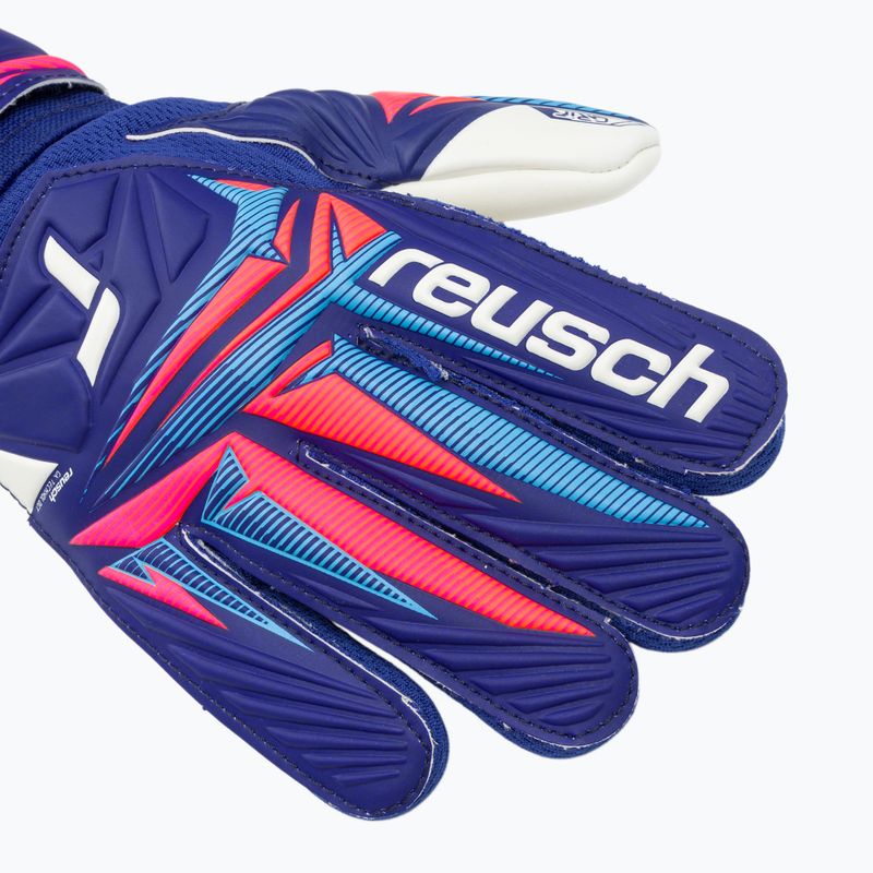 Детски вратарски ръкавици Reusch Attrakt Grip Junior sharp blue/white/shocking orange 4