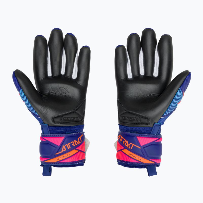 Детски вратарски ръкавици Reusch Attrakt Infinity Evolution NC Junior sharp blue/shocking orange/black 3