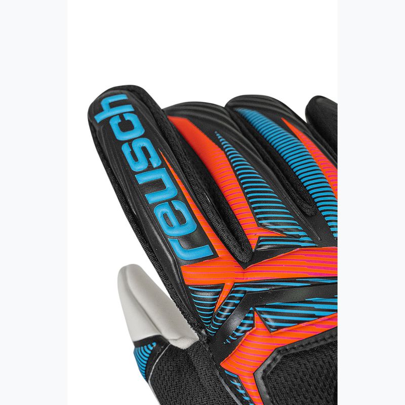 Вратарски ръкавици Reusch Attrakt Advance black/aqua blue/shocking orange 5